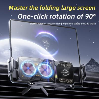 Wireless Car Charger  Air Vent Auto Clamping Phone Holder for iPhone 17 16 15 14 13 12 Pro Max Samsung Galaxy Z Fold 8 7 6  S25