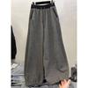 Winter Thick Sickle Pants Women High Waist Streetwear Patchwork Straight Pants Y2K Loose Casual Drawstring Wide Leg Trousers