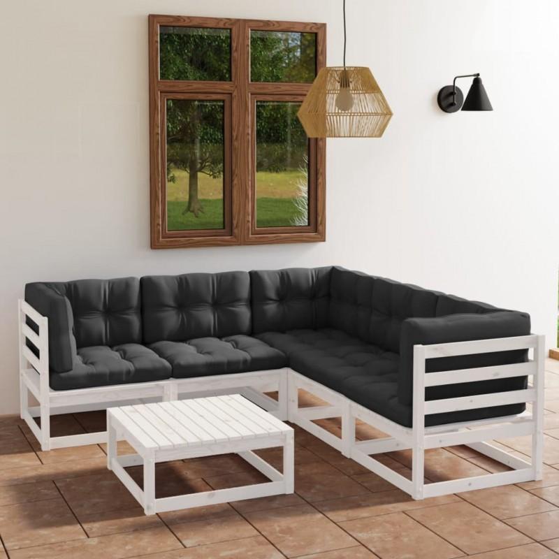 Day and Night - Day and Night Garden Furniture 6 Pieces with Cushions Made of Solid Pine Wood