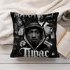 Cool T-Tupac 2Pac S-Shakur Cushion Cover Silky Short Plush Invisible Zipper Dustproof Sofa Pillow Case For Home Decor