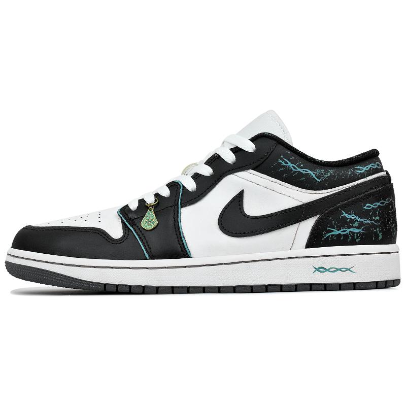 

Jordan Air Jordan 1 Abrasion Resistant Low top Vintage Basketball Shoes Men s Black White 553558-145(Team96-) 42