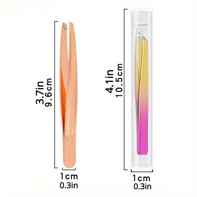1 Threading Eyebrow Clip Slant Color Titanium Rose Gold Tweezers Eyebrow Plucking Beard Plucking Eyebrow Hair, Beauty Tools