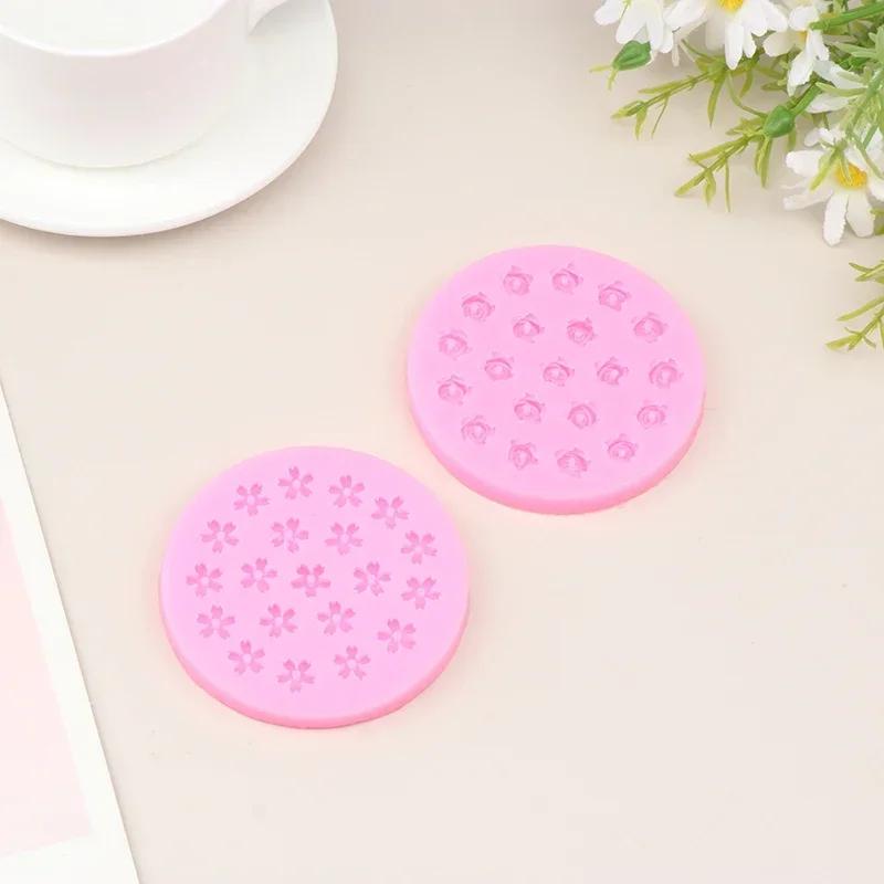 Mini 20 Holes Cherry Blossom Rose Silicone Mold DIY Flower Shaped Chocolate Fondant Dessert Flower Cake Decorative Baking Tool