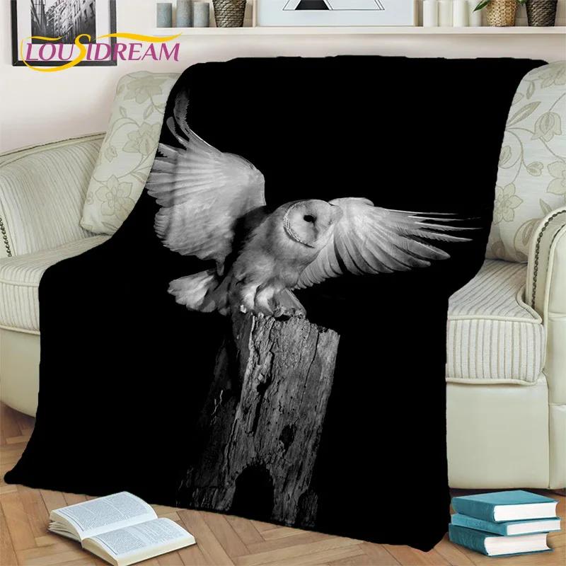 3D Cartoon Cute Owl Series HD Blanket,Soft Throw Blanket for Home Bedroom Bed Sofa Picnic Travel Office Rest Cover Blanket Kids