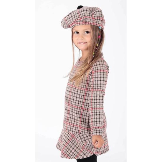 Kids Kız Çocuk Şapkalı Volanlı Trend Elbise Ak2200