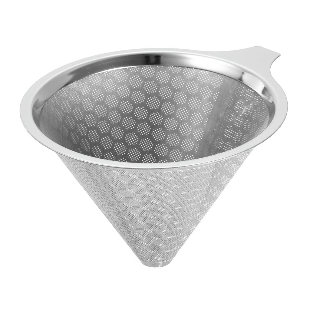 Uxcell Pour-Over Coffee Dripper, 600 Mesh, 124mm Diameter Cone, Reusable Stainless Steel Coffee Filter Maker, 3-4 Cups