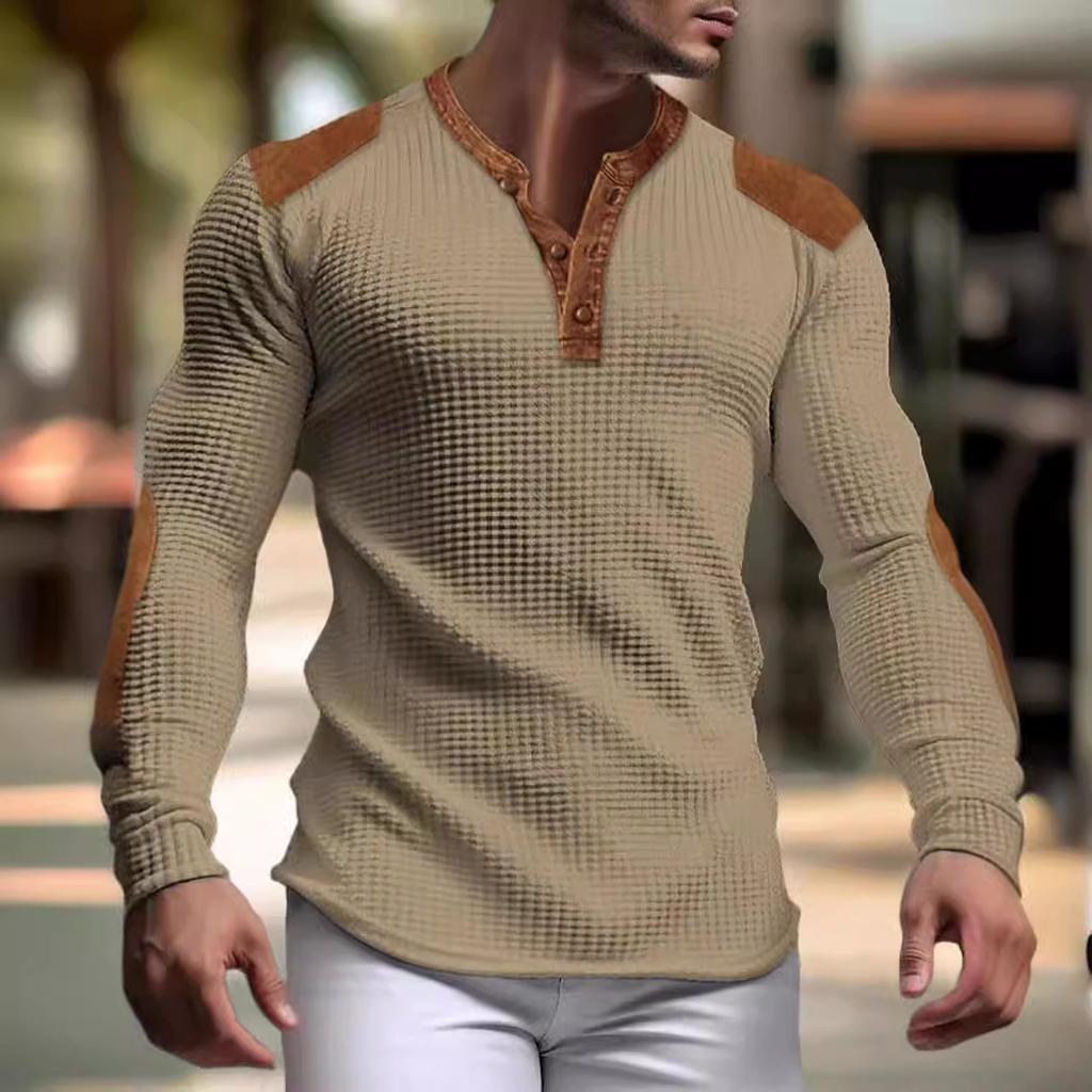 3D atmungsaktiver Herren-Freizeitpullover Herbst V-Ausschnitt Top beliebte Schnalle