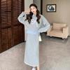 2024 Autumn & Winter Korean-Style Casual Sweater, Skirt & Shirt Three-Piece Set for Women