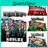 Cartoon Roblox Minecraft Digital Print Bedding Set High-quality Cartoon Style White Color
