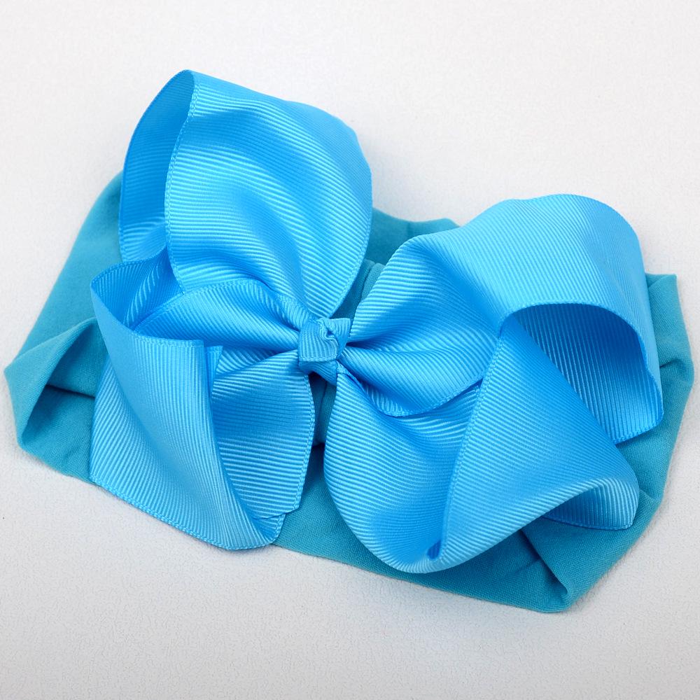 European 6-Inch Elastic Baby & Parent-Child Headband - Solid Color Bow Nylon Hair Accessory