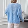 Loose Knit Vintage Cardigan Long Sleeve O neck Solid Color Top Autumn Winter Sweater