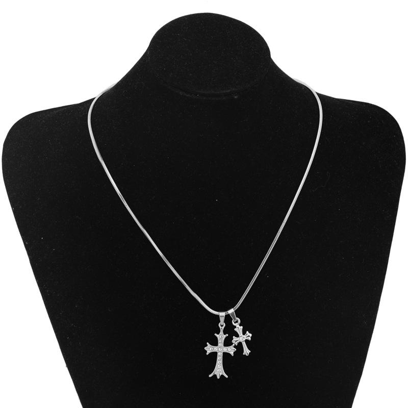 Minimalist Cross Pendant Necklace For Men Women Hip Hop Fashion Jewelry Accessories