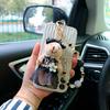 Cute Dress Teddy Bear Car Keychain Crystal Bracelet Bag Pendant Creative Keyring