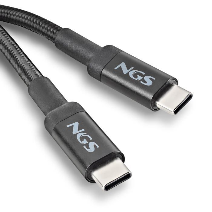 NGS KNOT 100W-2 : Kabel USB C do Type-C o długości 2 m do szybkiego ładowania urządzeń do 100 W. Wysoka kompatybilność. Czarny.