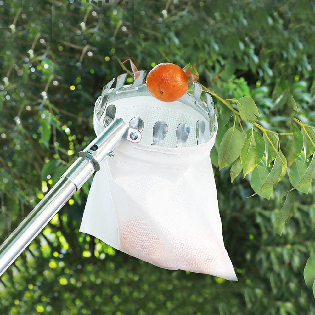 Edelstahl Spleißstange Obstpflücker Teleskopstange Obstpflücker Werkzeug Obstpflückwerkzeug für Bauernhof Gartenzubehör