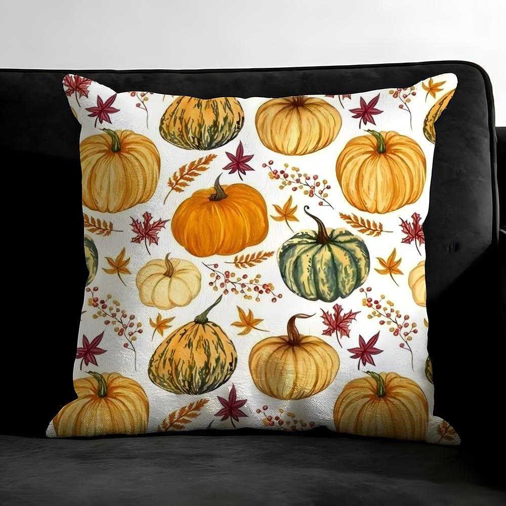 Pumpkin Cushion Cover Pillowcase Ultra Soft Skin Friendly Fabric Cloud Like Comfort & Concealed Zipper