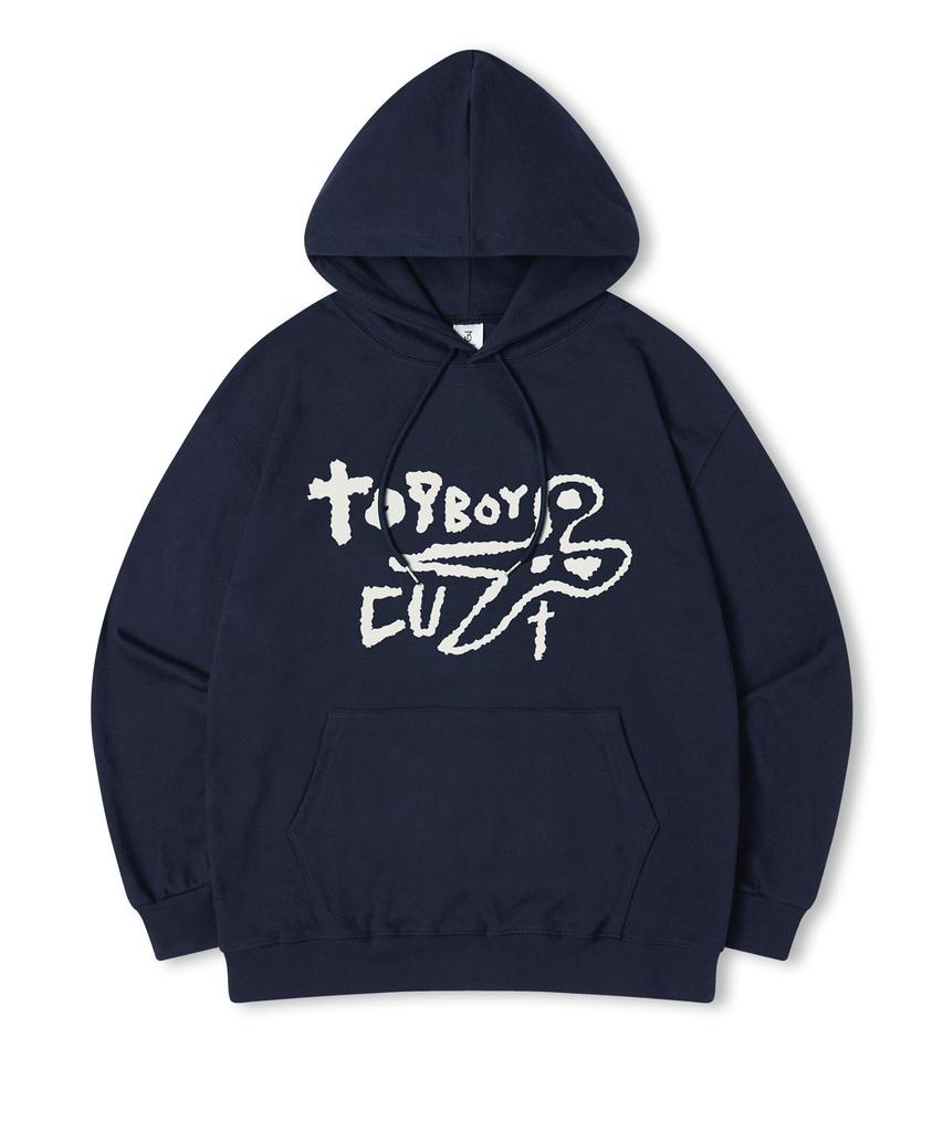 Top Boy Caesars Oversized Brushed Print Hooded Sweatshirt