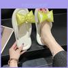 Trendy Butterfly Knot Flat Sandals For Women Stylish Summer Beach Footwear In Black White Or Pink