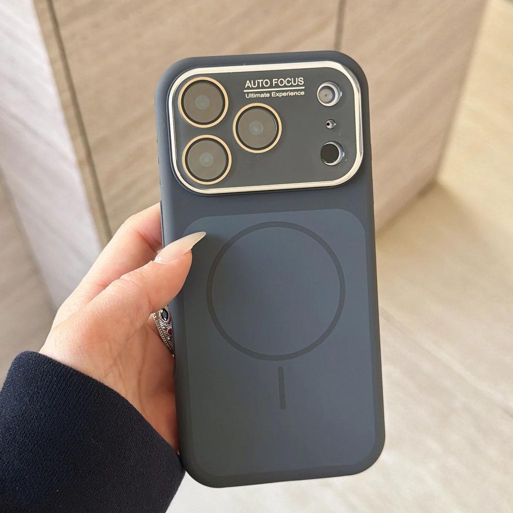 Original Liquid Soft Silicone Matte For Magsafe Magnetic Charge Case For iPhone Air 17 16 15 Pro Max Crystal Lens Protect Cover