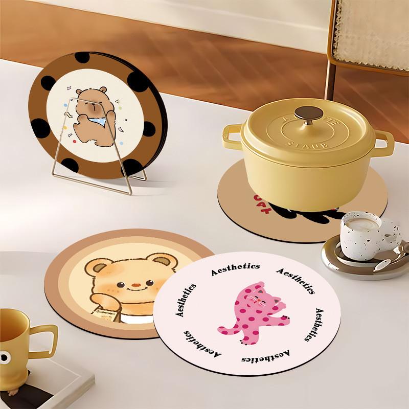 Rubber Cartoon Animal Coaster Set With Absorbent Fastdry Surface For Home Use