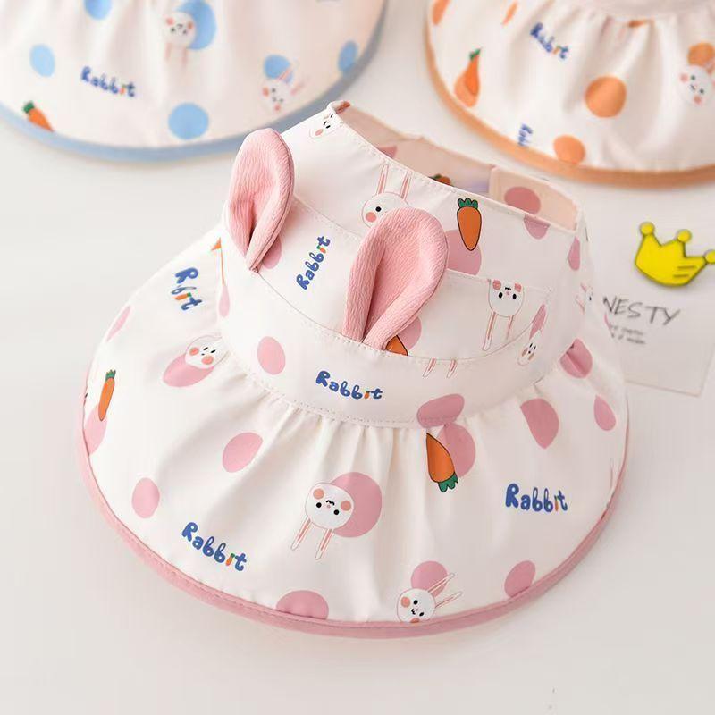 Girls Summer Wide Brim Visor Sun Hat Reversible Foldable Princess Beach UV Protection Cap for Kids Outdoor Shade