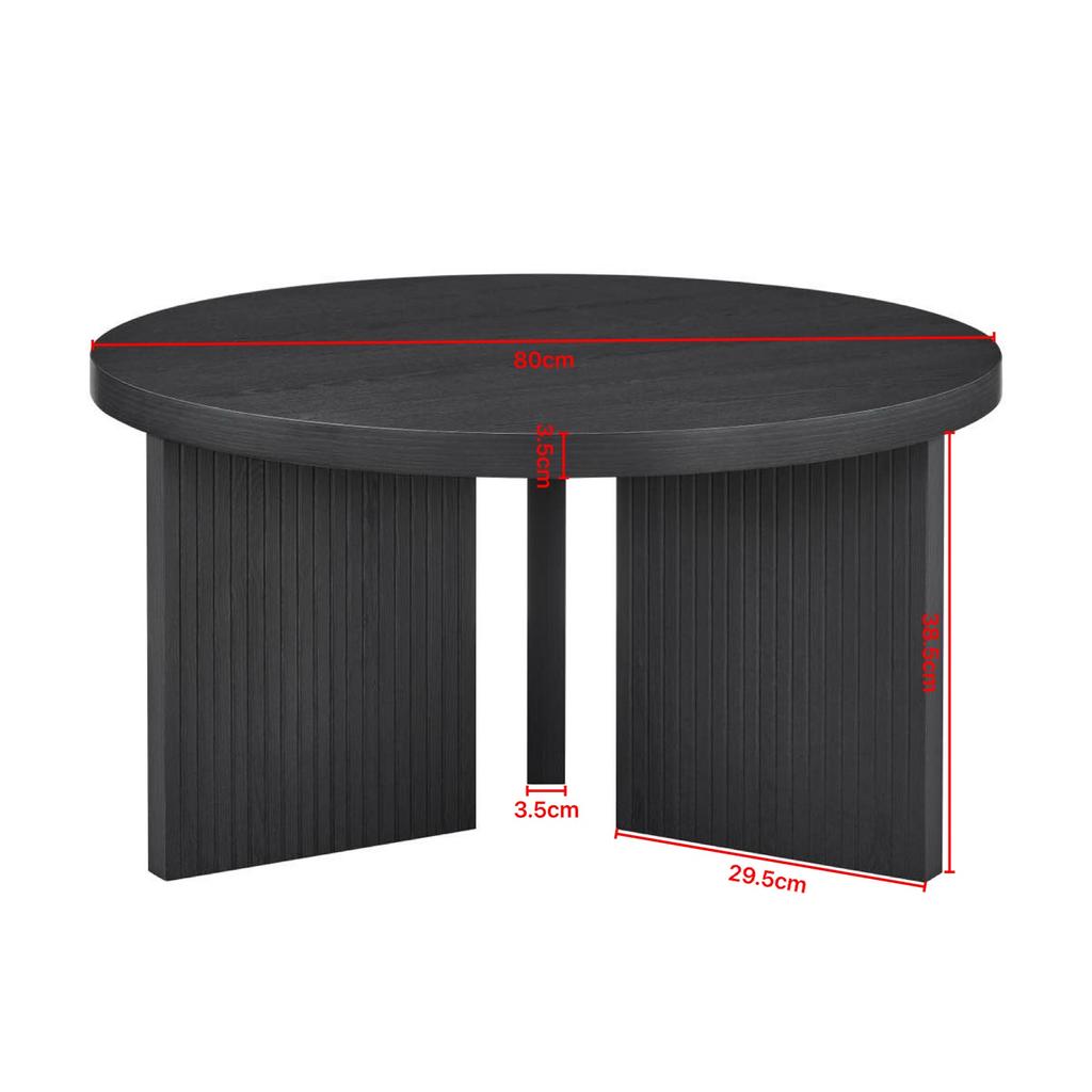 Elegant Round Coffee Table Living Room Table Side Table Coffee Table Round 80CM - Stylish & Space-Saving for Every Room (1 Piece)