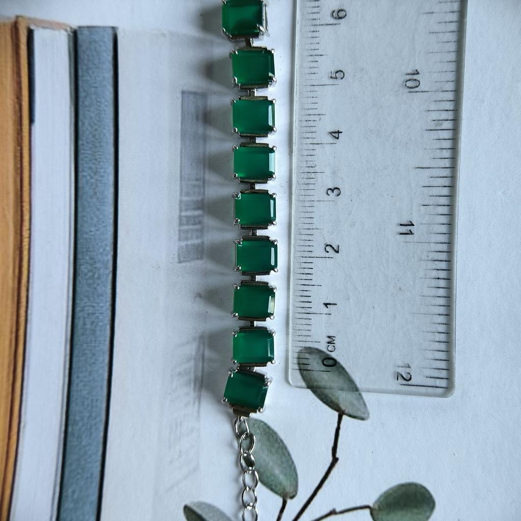 Серебряный браслет с натуральным агатом 8.63ct, вес изделия 16,44 гр (2190943)