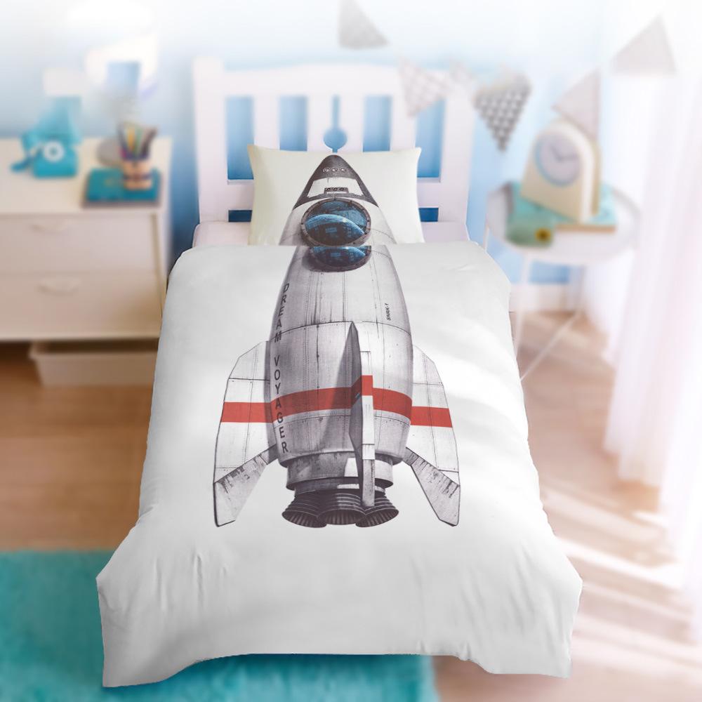 Quilt Cover Three-Piece Children'S Cartoon Bear Astronaut Digital Printing Kit Bedding