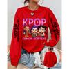 Women's Casual Anime KPop Demon Hunters Printed Pullover Sweatshirts Design Long Sleeved Round Neck Autumn
