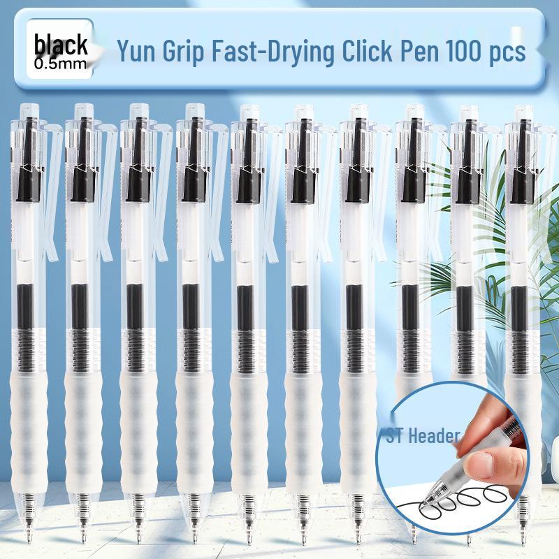 Click Neutral Ballpoint Pen Set - Black & Red, Student Special with Soft Grip and Quick-Drying Ink for Smooth Writing