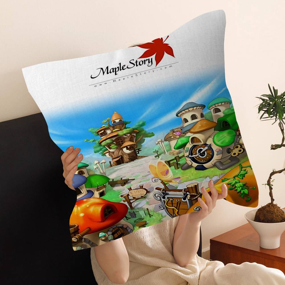 Game MapleStory Live Personalized Pillow Cover Kids Bedroom Wild Party Decor Pillowcase Kid Birthday Shower Gift