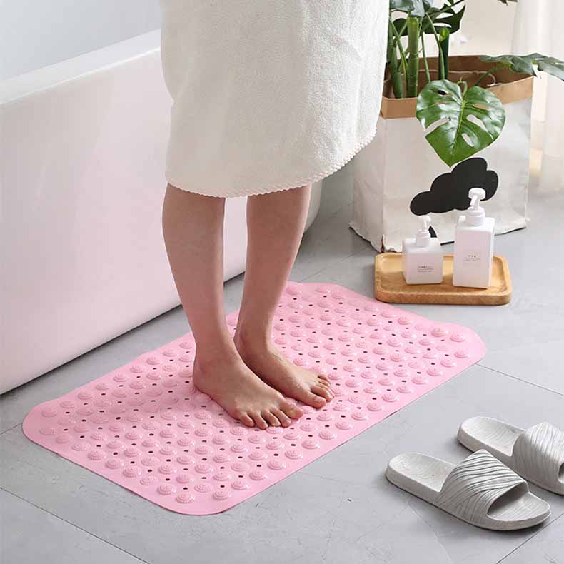PVC Non-Slip Bath Mat with Suction Cups Shower Bathtub Mat Anti-Fatigue Bathroom Floor Mat Massage Foot Pad