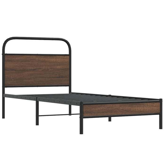VidaXL Bed Frames Without Mattress 90x200cm Brown Oak Engineered Wood 4100457