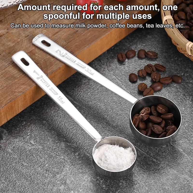 Stainless Steel Coffee Measuring Scoop Food Grade Multi Use Precise Markings for Home Baking Spice Measuring Use