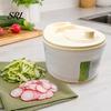 Kitchen Essential for Salad Vegetable Spinner, Manual Quick Drying Fruit Washer, Multi Functional with Spinner Slicing Blade Design, Dryer Lettuce