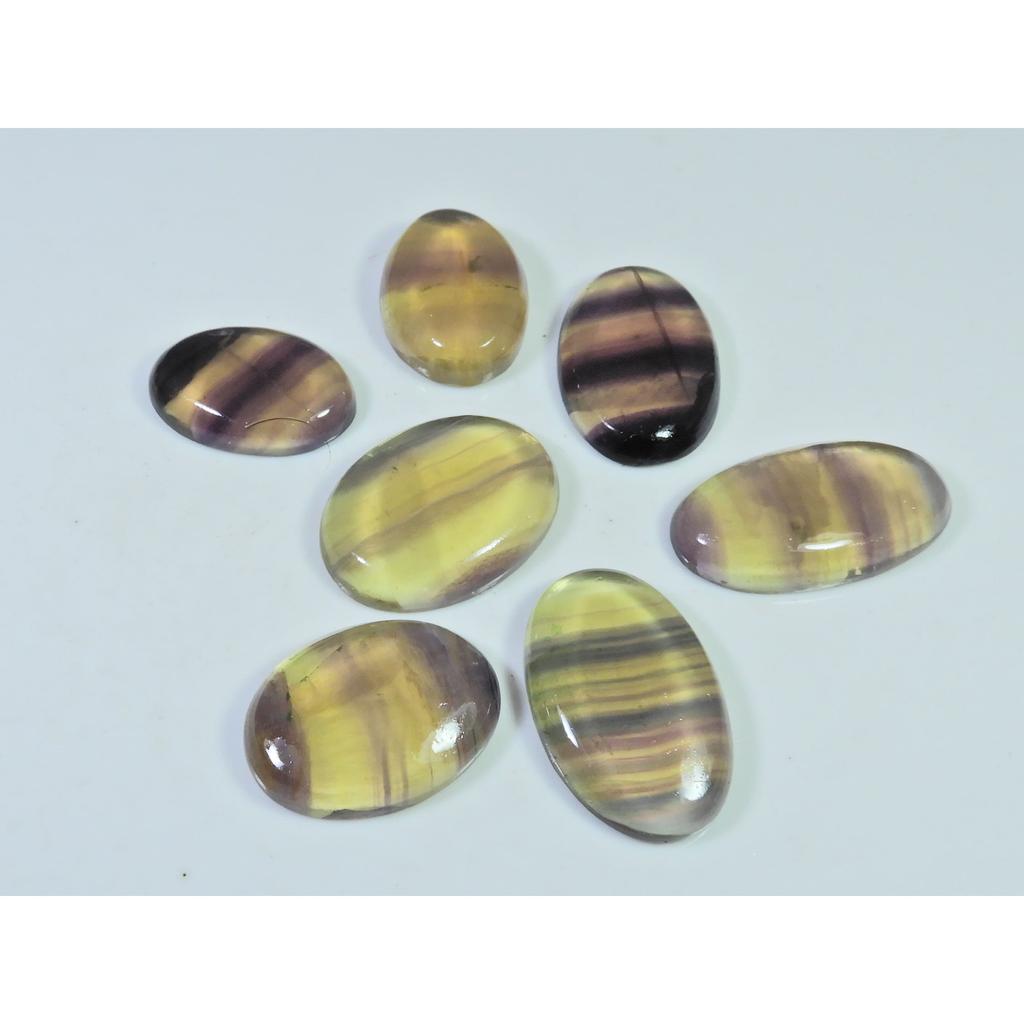 255Cts. Natural Rainbow Fluorite Oval Cabochon Loose Gemstone 09 Pcs Lot C-914