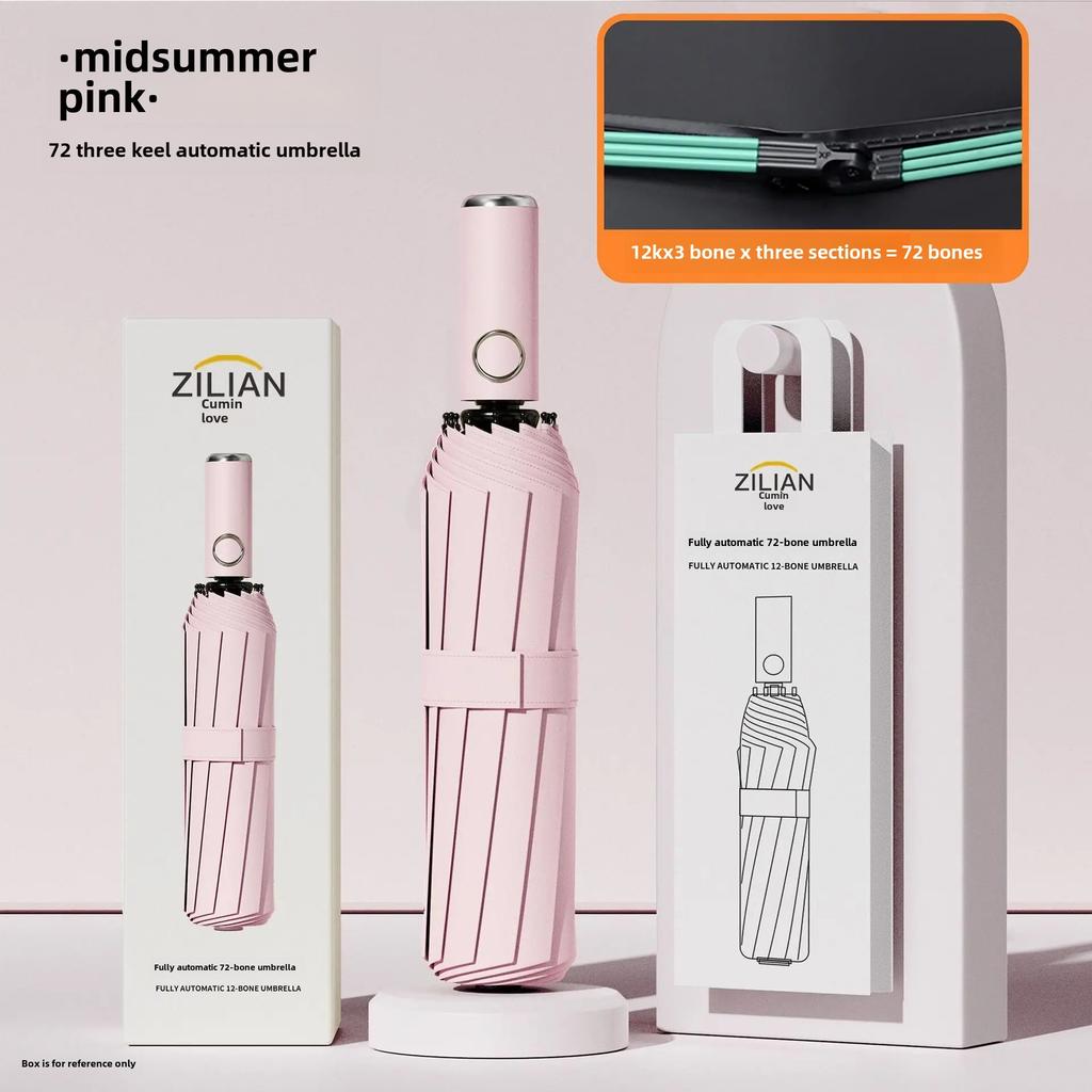 Automatic Folding Umbrella For Men Women Sun Rain Dual Purpose Umbrella Reverse Folding Feature