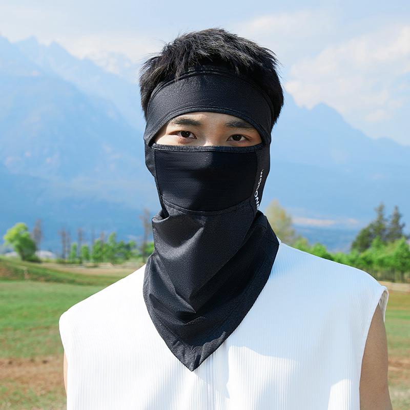 

Мужская летняя маска для велоспорта Ice Silk с защитой от ультрафиолета и защитой шеи чёрный