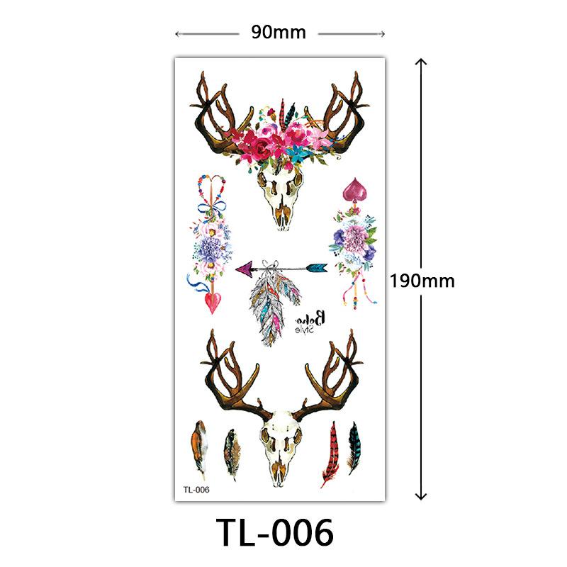 Blumen Tattoo Aufkleber, Farbige Skizzen Tattoo Aufkleber, Englische Buchstaben, Hochzeitsfotografie Tattoo