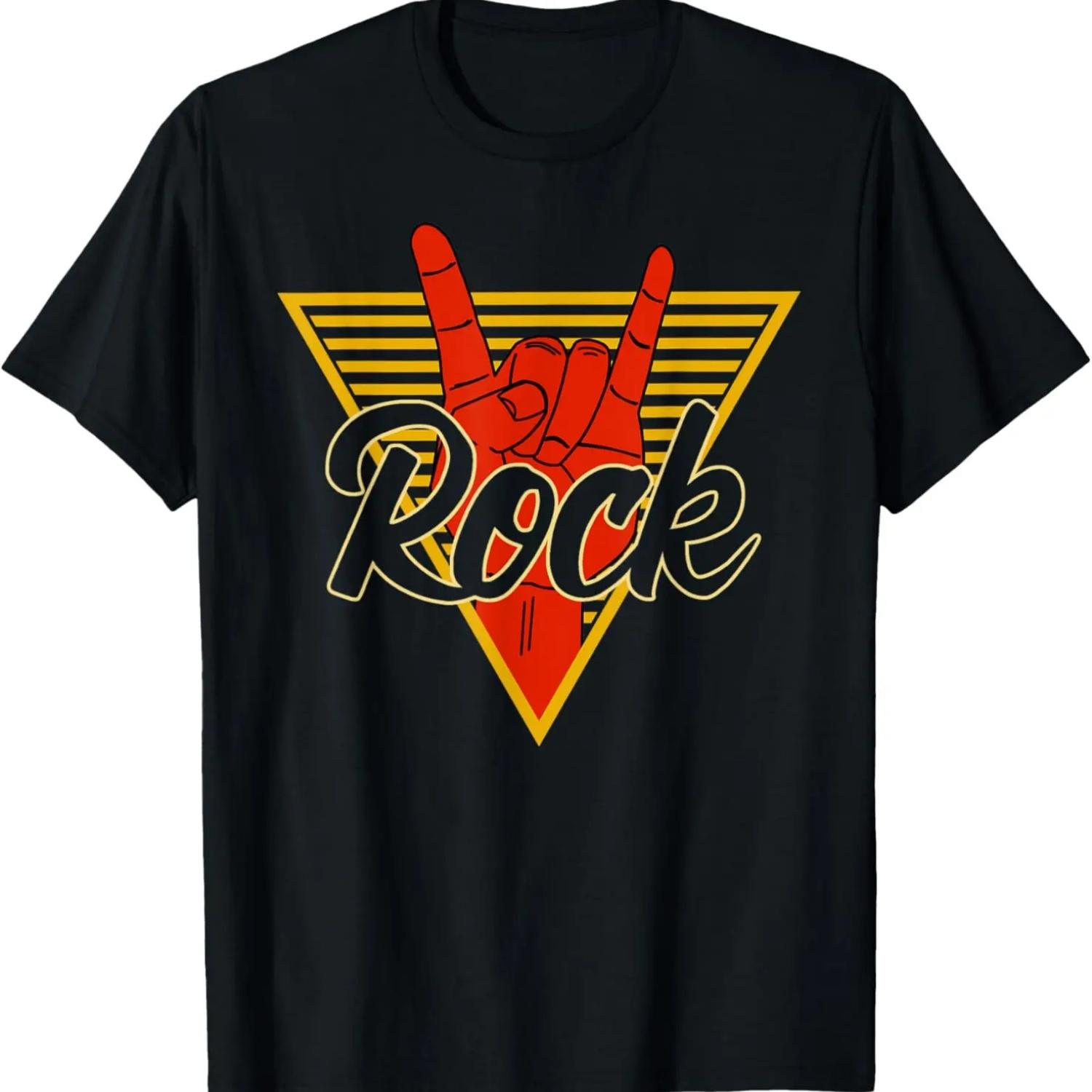 Peace With Love Rock With Roll Funny Retro Rock Concert T-Shirt S