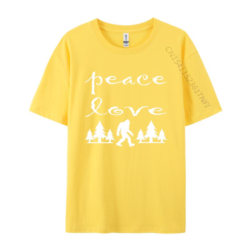 Peace Love Bigfoot Sasquatch Monster TShirts Unisex On Sale Camisa Tops Shirt Cotton Tshirts Free Shippping Clothes