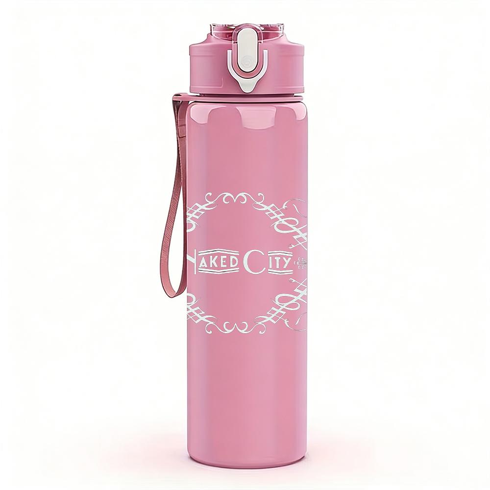 1PC Blank Faded White Minimalist Texture Print 750ml Portable Sports Water Bottle Leakproof Gym Outdoor Travel Drink Cup