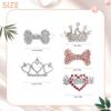 DaFuEn Dog Hair Clips Bows for Pet Puppy Crown Barrettes Girl Tiara Crystal Rhinestone Dog Hair Accessories for Chihuahua Yorkie Shih Tzu Pet Bows