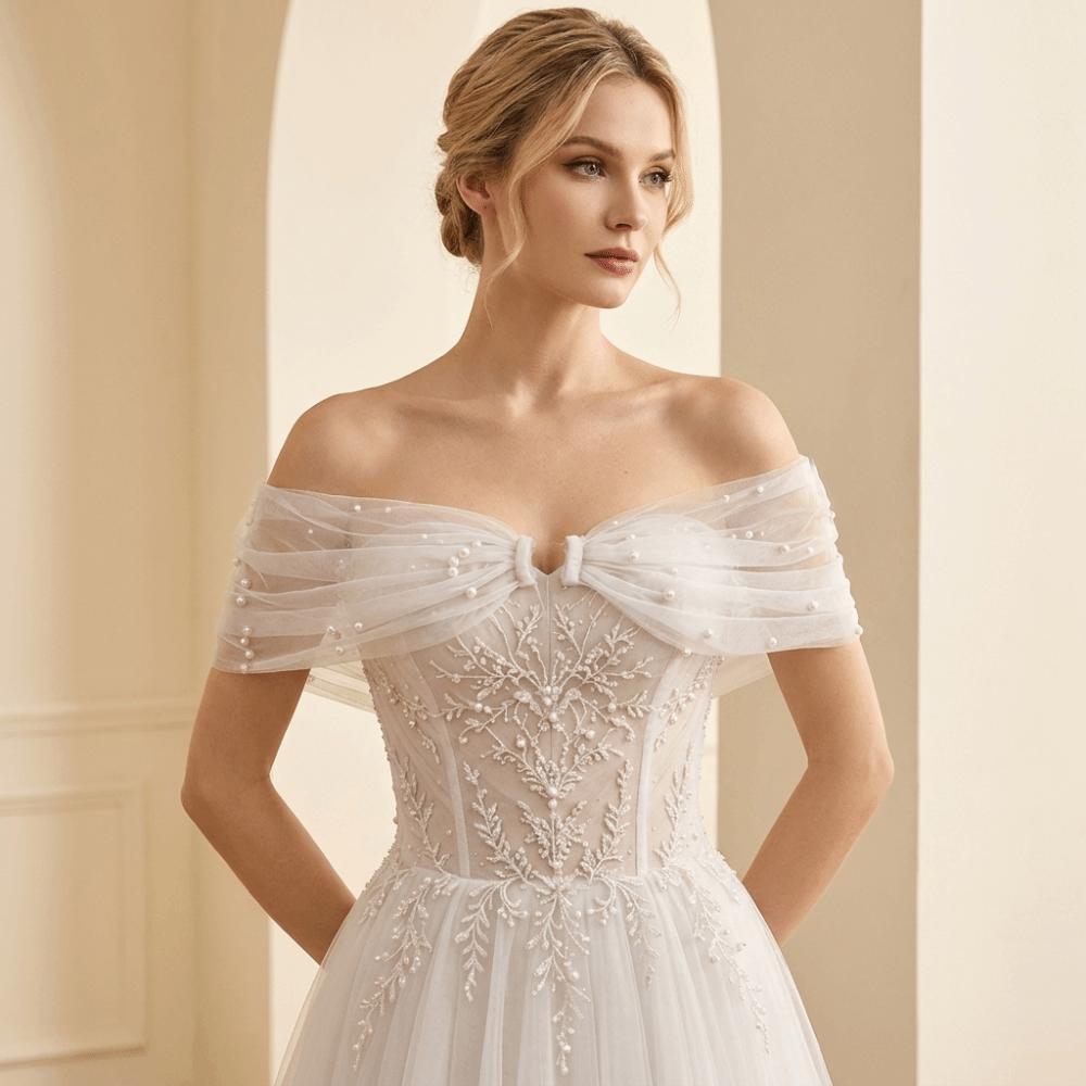 Multiple Colors Bridal Sleeves With Pearls Detachable Shoulder Straps  Wedding