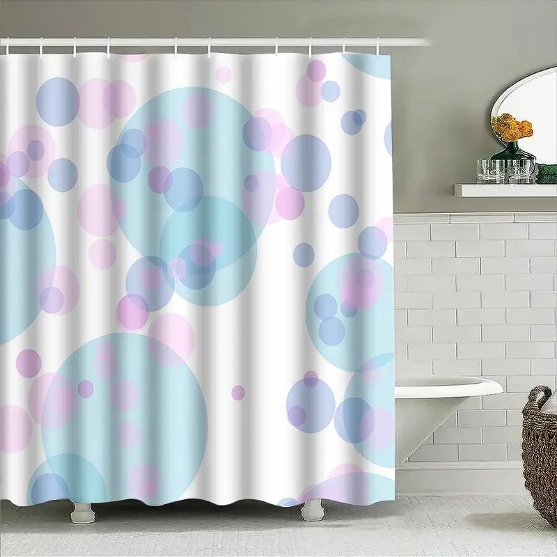 

Stylish Shower Curtain With Pastel Bubble Pattern - Waterproof And Durable Bathroom Decor For Your Home For Stylish Home Upgrade W60H190(CM)-1 Pcs