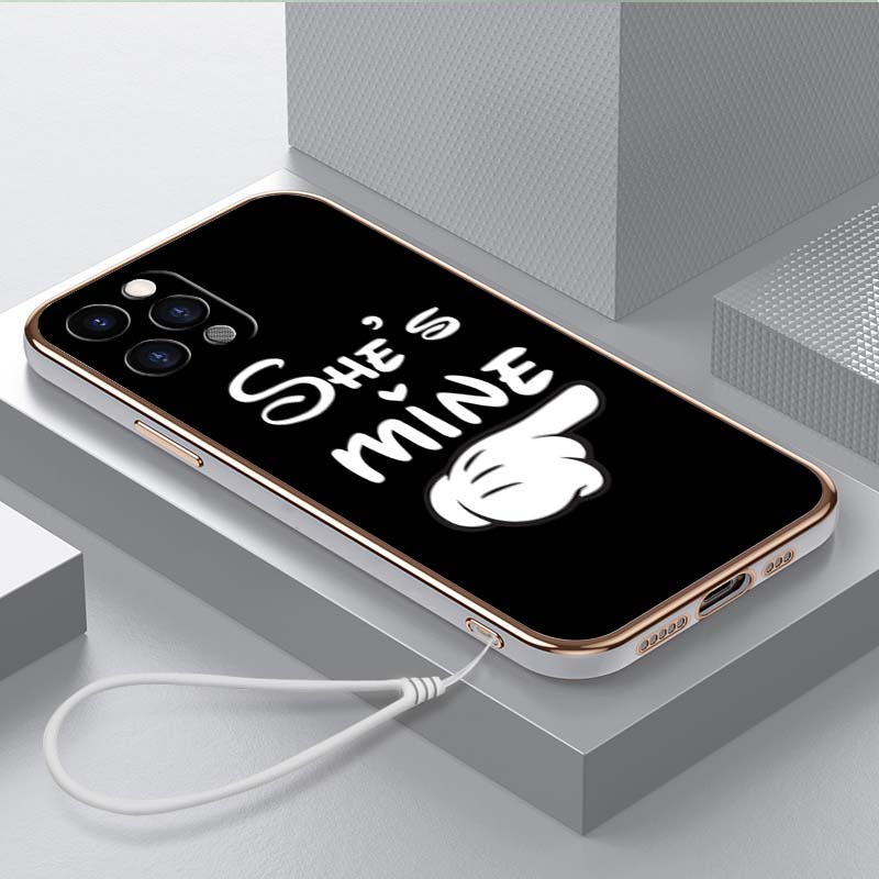 

Роскошный чехол для телефона из ТПУ с ремешком для iPhone 6 6s 7 8 Plus SE XR XS 11 12 13 14 15 Pro Max Мягкие чехлы A42 Дизайнерский чехол для влюбленных пар