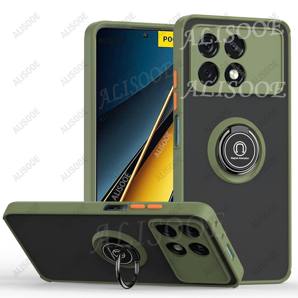 Kickstand Funda for POCO X7 Pro F7 F6 F5 X6 Pro Case Armor Ring Holder Protective Cover for Xiaomi Redmi K70 Shockproof Case