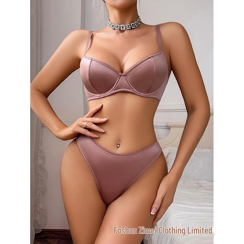 European & American Dusky Pink Push-Up Lingerie Set - Temptation & Desire (Bra Set 25213)