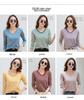 Women's Striped V-neck Long-sleeve Stretchy Casual T-shirt
