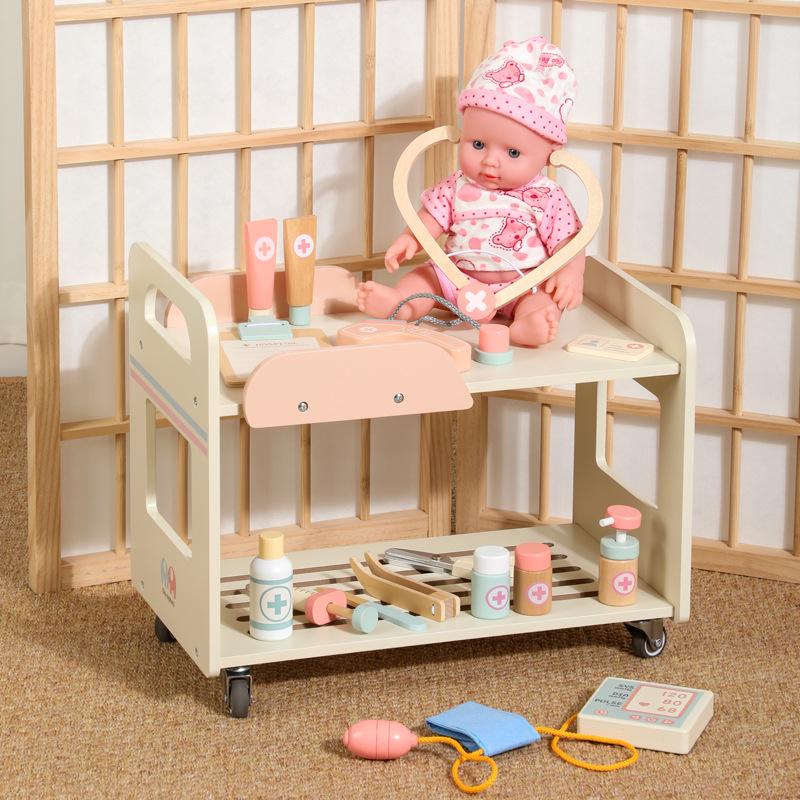 Wooden Children's Doctor Role-Play Set: Little Nurse Emergency Rescue Clinic Toys